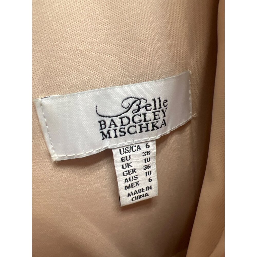 Belle Badgley Mischka Rose Gold Sequin Formal Evening Gown - Picture 6 of 10